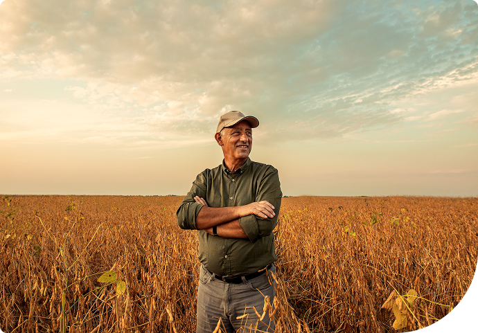 Landowner standing in a field